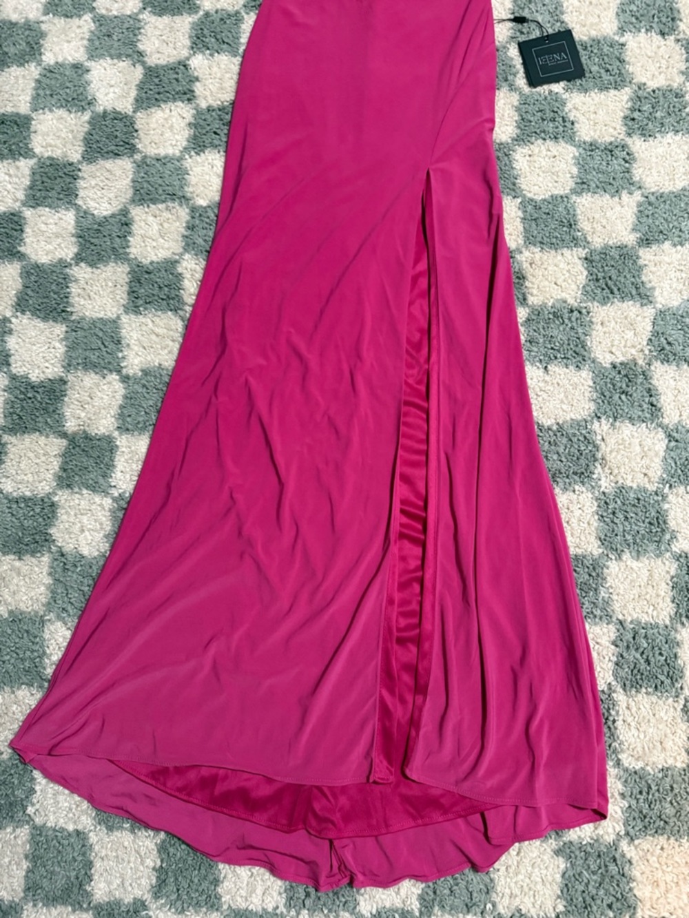 MAC DUGGAL Ieena NWT Maxi Gown Jersey One Shoulder Draped Back New Barbie Event - Picture 6 of 15